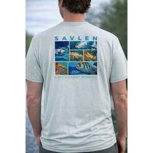 Savlen “Wall of Fame – Flats” Tee | Levelwear | NWT | Back Graphic Fishing Shirt
